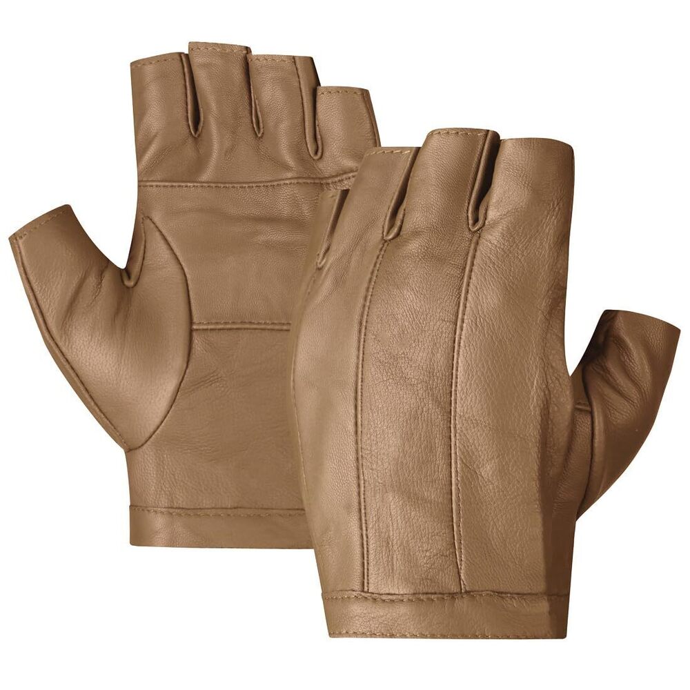 Driving Gloves Mens,Unlined Fingerless Half Finger Leather Driving
